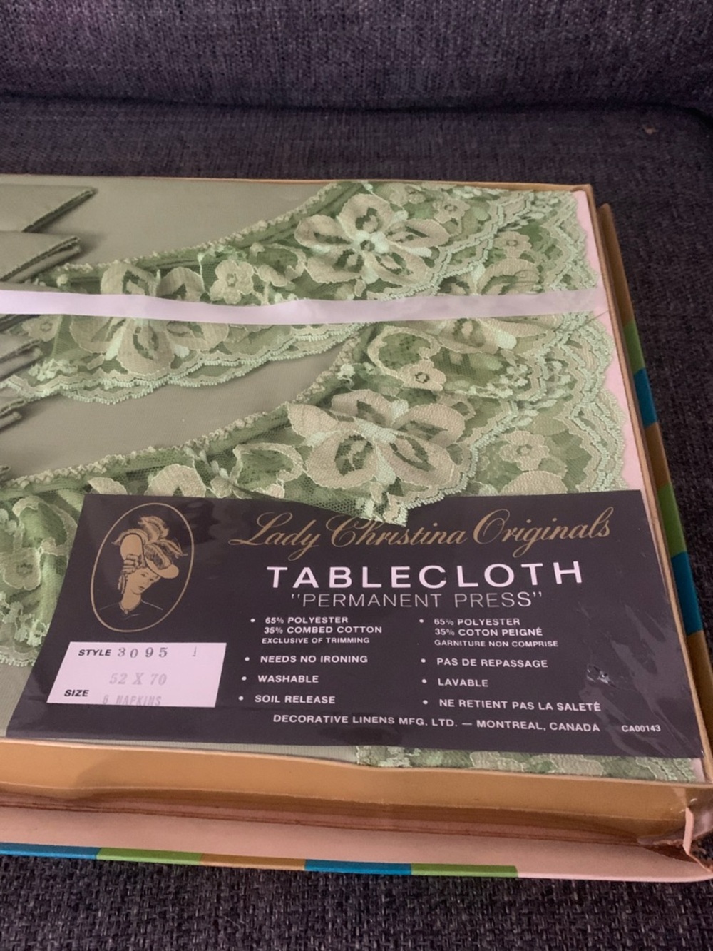 Vintage Lady Christina Originals tablecloth and napkin set